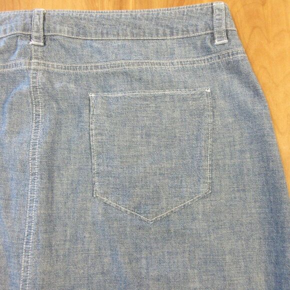 TOMMY BAHAMA DENIM Chambray Mini Skirt Womens Sz 14 Blue Jean Short Cotton Skirt - Picture 11 of 13